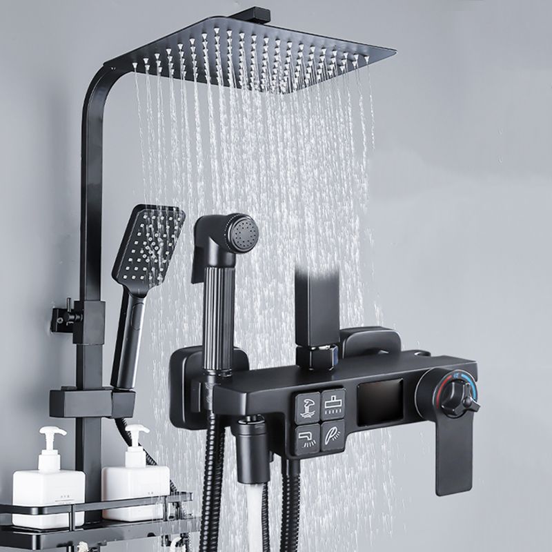 Modern Shower System Slide Bar Handheld Shower Head Wall Mounted Shower Set Clearhalo 'Bathroom Remodel & Bathroom Fixtures' 'Home Improvement' 'home_improvement' 'home_improvement_shower_faucets' 'Shower Faucets & Systems' 'shower_faucets' 'Showers & Bathtubs Plumbing' 'Showers & Bathtubs' 1200x1200_099408b5-5138-4d3d-a753-95f0070bc57b