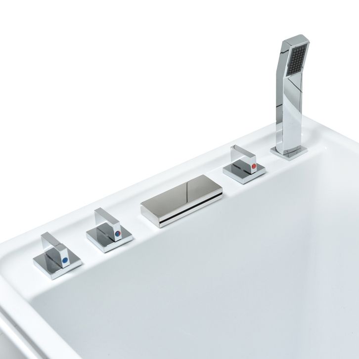 Freestanding Acrylic Rectangular Bath Soaking Center White Bathtub Clearhalo 'Bathroom Remodel & Bathroom Fixtures' 'Bathtubs' 'Home Improvement' 'home_improvement' 'home_improvement_bathtubs' 'Showers & Bathtubs' 1200x1200_09a2e9a0-146a-4a80-8c6f-85d6b918b7c0