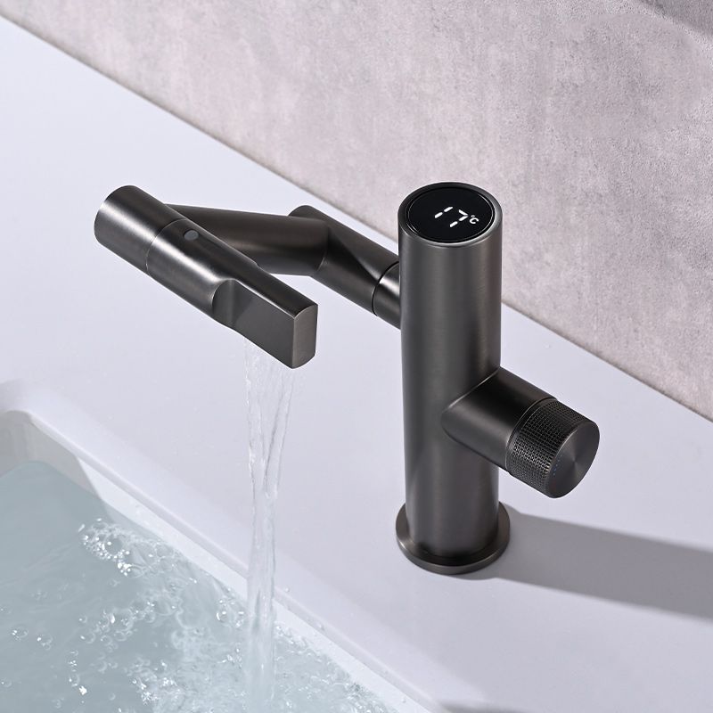 Modern Bathroom Vessel Faucet Swivel Spout Digital Display High-Arc Vessel Faucet Clearhalo 'Bathroom Remodel & Bathroom Fixtures' 'Bathroom Sink Faucets' 'Bathroom Sinks & Faucet Components' 'bathroom_sink_faucets' 'Home Improvement' 'home_improvement' 'home_improvement_bathroom_sink_faucets' 1200x1200_09a6eed2-d895-4bcf-a207-7376ea49378c