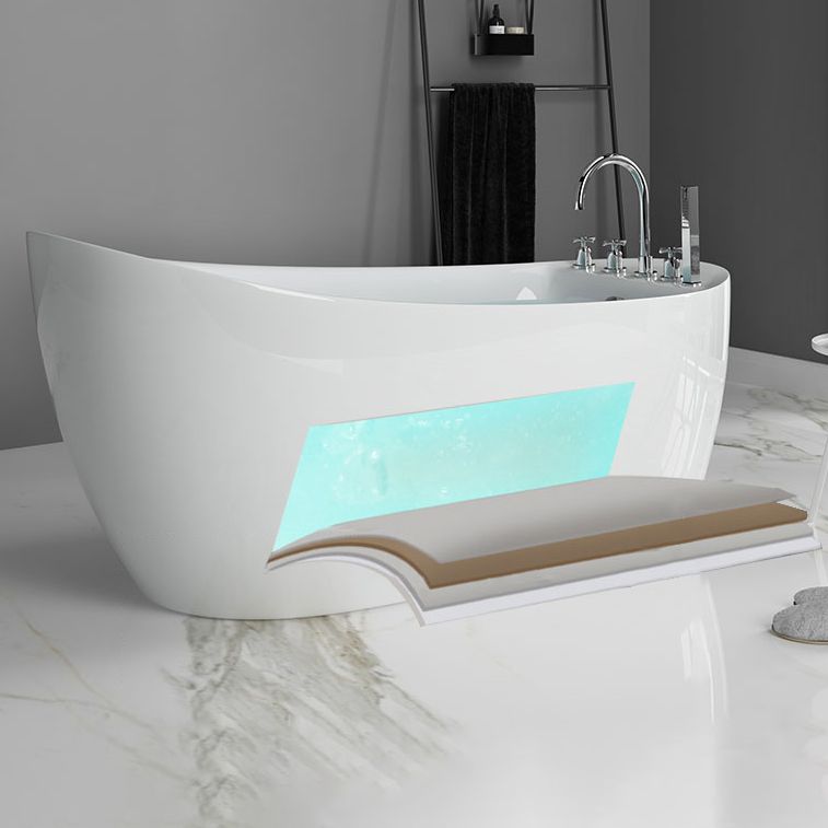 Freestanding Oval Bath Tub Modern Acrylic-Fiberglass Soaking Bathtub Clearhalo 'Bathroom Remodel & Bathroom Fixtures' 'Bathtubs' 'Home Improvement' 'home_improvement' 'home_improvement_bathtubs' 'Showers & Bathtubs' 1200x1200_09e2dbc1-bc51-4e7f-9a28-1a2ec90b5ded