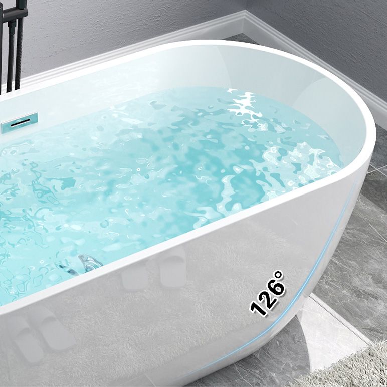 Modern Oval Stand Alone Bathtub Acrylic White Soaking Back to Wall Bath Clearhalo 'Bathroom Remodel & Bathroom Fixtures' 'Bathtubs' 'Home Improvement' 'home_improvement' 'home_improvement_bathtubs' 'Showers & Bathtubs' 1200x1200_09ef9021-af28-43d2-9452-03fa576f713a