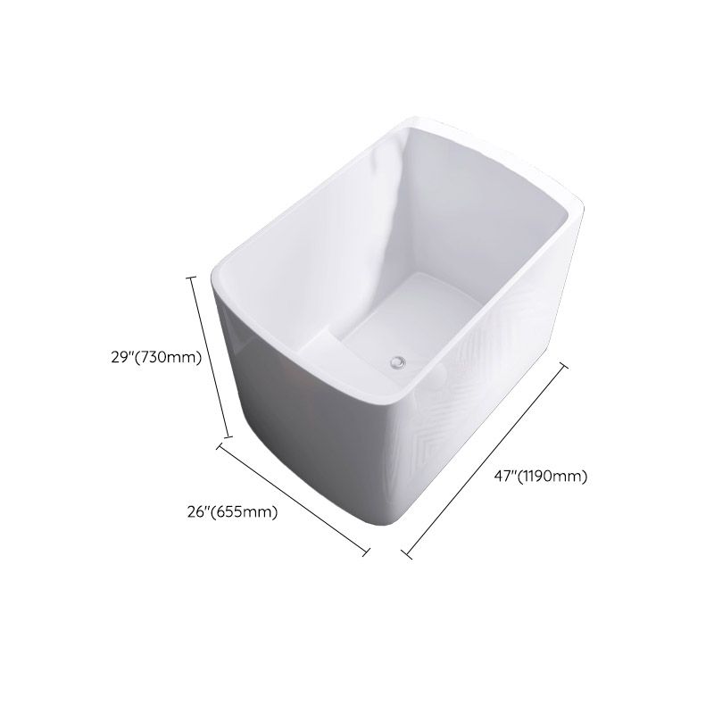 Modern White Acrylic Rectangle Bathtub Freestanding Soaking Bathtub with Drain Bath Tub Clearhalo 'Bathroom Remodel & Bathroom Fixtures' 'Bathtubs' 'Home Improvement' 'home_improvement' 'home_improvement_bathtubs' 'Showers & Bathtubs' 1200x1200_0a22fc1c-467e-4240-be4c-2aab06012025