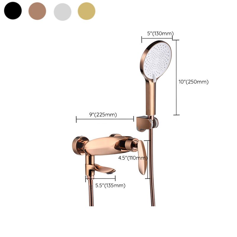 Wall Mounted Modern Round Metal Shower Brass Shower Head Shower Faucet Clearhalo 'Bathroom Remodel & Bathroom Fixtures' 'Bathtub Faucets' 'bathtub_faucets' 'Home Improvement' 'home_improvement' 'home_improvement_bathtub_faucets' 1200x1200_0a3bf53a-298f-42e0-a1fe-6a9da82ca2d3