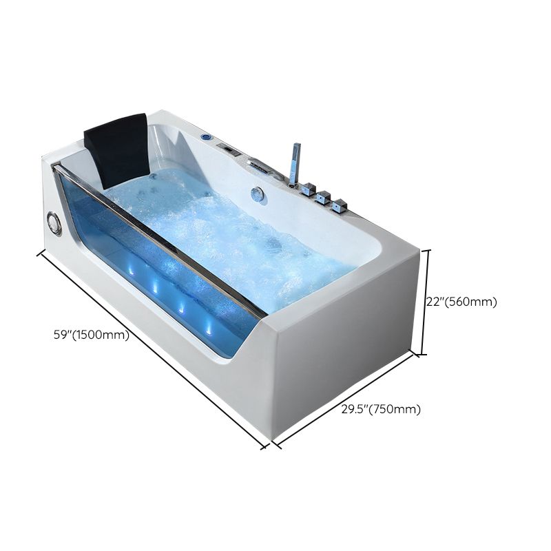 Contemporary Acrylic Back to Wall Bathtub Rectangle Air/Whirlpool/Soaking Bathtub Clearhalo 'Bathroom Remodel & Bathroom Fixtures' 'Bathtubs' 'Home Improvement' 'home_improvement' 'home_improvement_bathtubs' 'Showers & Bathtubs' 1200x1200_0a43f81c-282e-45cc-a393-b7dca59a52bd