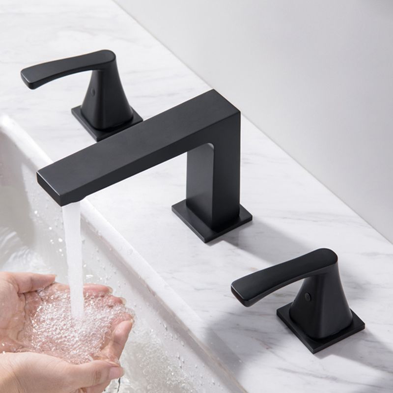 Modern 2-Handle Bathroom Sink Faucet 3 Hole Widespread Bathroom Faucet with Steel Clearhalo 'bathroom_sink_faucets' 'Conjunta de Baño y Conjunta de Grifo' 'Coronamiento de Baño y Dispositivo de Baño' 'Grifo del lavabo del baño' 'Hogar' 'home_improvement' 'home_improvement_bathroom_sink_faucets' 'Mejoras para el hogar' 1200x1200_0a579643-297f-49d1-816d-05f26c498a15