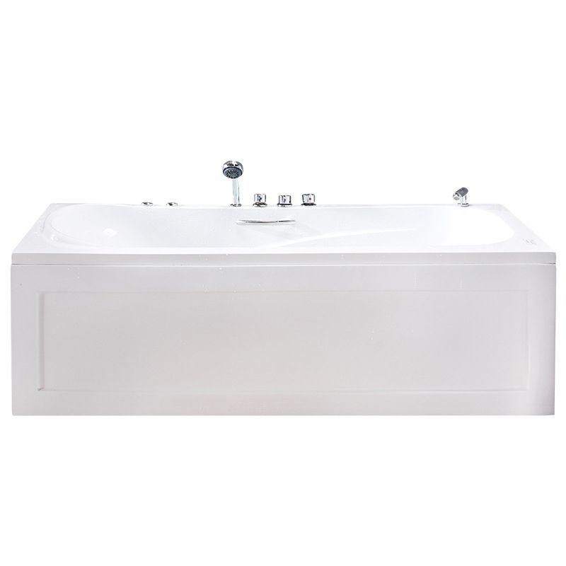 Modern Rectangular Bath Tub White Acrylic Tub with Internal Drain Clearhalo 'Bathroom Remodel & Bathroom Fixtures' 'Bathtubs' 'Home Improvement' 'home_improvement' 'home_improvement_bathtubs' 'Showers & Bathtubs' 1200x1200_0a64ba9d-6d79-4839-ac37-e49413ecad8e