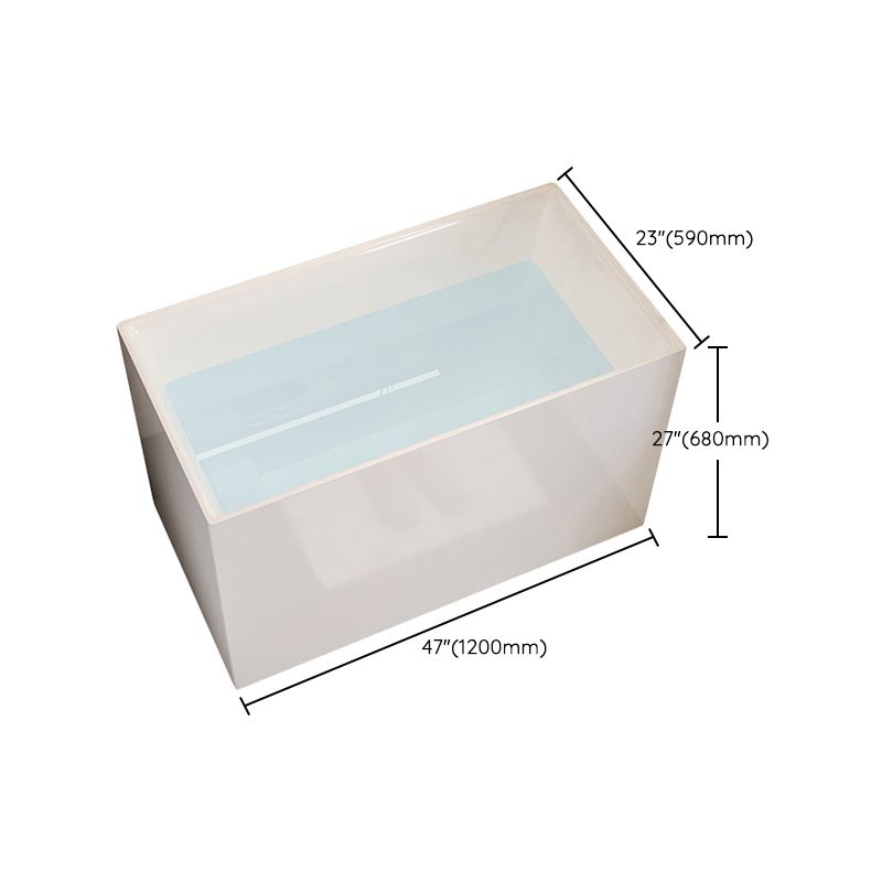 Modern Acrylic Rectangular Soaking Bathtub 26.77" Tall White Bathtub Clearhalo 'Bathroom Remodel & Bathroom Fixtures' 'Bathtubs' 'Home Improvement' 'home_improvement' 'home_improvement_bathtubs' 'Showers & Bathtubs' 1200x1200_0a670845-a8db-44f9-a3cc-150b9541ad8f