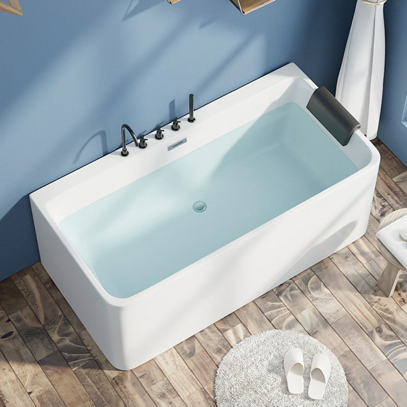 Freestanding Acrylic Bathtub Rectangular Modern Bathtub with Drain and Overflow Trim Clearhalo 'Bathroom Remodel & Bathroom Fixtures' 'Bathtubs' 'Home Improvement' 'home_improvement' 'home_improvement_bathtubs' 'Showers & Bathtubs' 1200x1200_0a6df9c9-ae93-43ec-a4b2-9f9c4c35dbfa