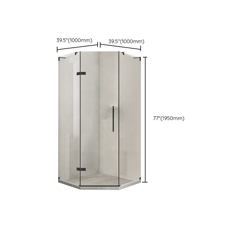 Black Scratch Resistant Shower Bath Door Semi Frameless Shower Doors Clearhalo 'Bathroom Remodel & Bathroom Fixtures' 'Home Improvement' 'home_improvement' 'home_improvement_shower_tub_doors' 'Shower and Tub Doors' 'shower_tub_doors' 'Showers & Bathtubs' 1200x1200_0a7c001b-6869-4542-90bd-99dc4d8e2d0c