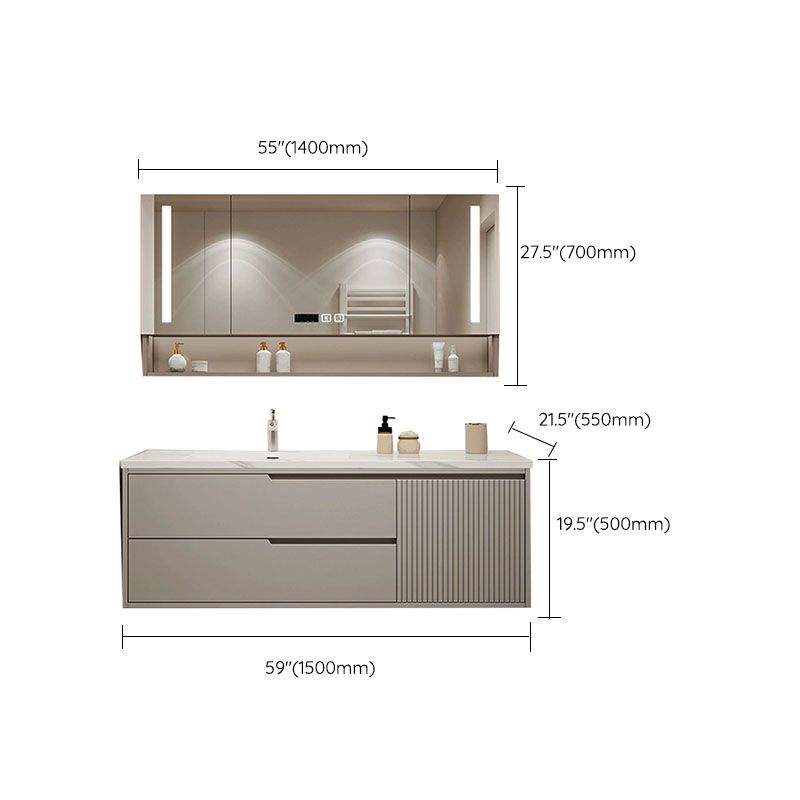 Wall Mount Mirror Included Bathroom Sink Vanity with Single Sink Clearhalo 'Bathroom Remodel & Bathroom Fixtures' 'Bathroom Vanities' 'bathroom_vanities' 'Home Improvement' 'home_improvement' 'home_improvement_bathroom_vanities' 1200x1200_0a7e1b4e-2260-44e1-87f4-defe03240a67