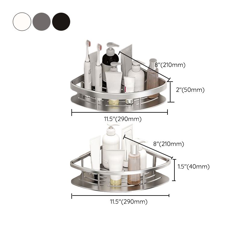 Minimalism Bathroom Hardware Set Silver Bath Shelf Bath Hardware Set Clearhalo 'Bathroom Hardware Sets' 'Bathroom Hardware' 'Bathroom Remodel & Bathroom Fixtures' 'bathroom_hardware_sets' 'Home Improvement' 'home_improvement' 'home_improvement_bathroom_hardware_sets' 1200x1200_0a7fdfd3-848b-4d66-b2b1-9aaaf9a68423