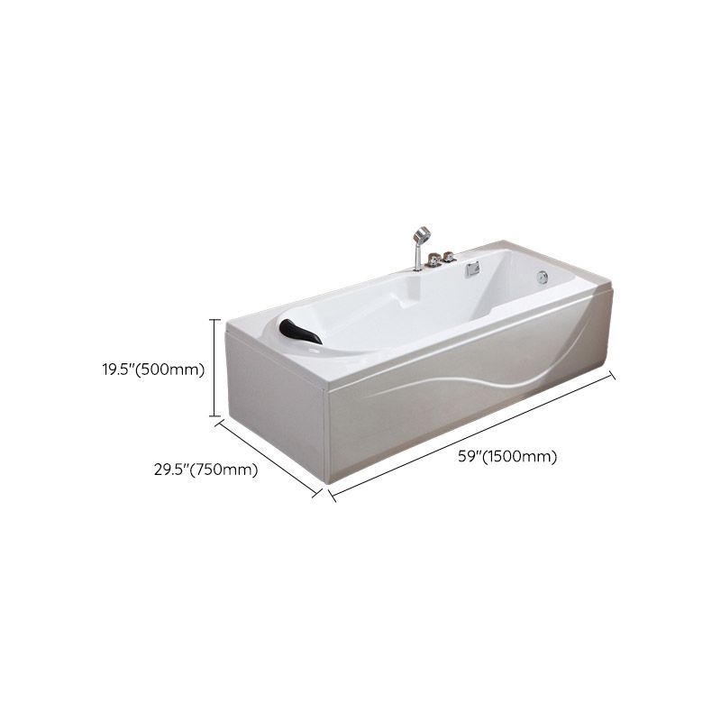 Modern White Acrylic Bathtub Rectangle Freestand Soaking Bathtub with Drain Bath Tub Clearhalo 'Bathroom Remodel & Bathroom Fixtures' 'Bathtubs' 'Home Improvement' 'home_improvement' 'home_improvement_bathtubs' 'Showers & Bathtubs' 1200x1200_0a809c07-40fb-48a8-9d04-898f1aa3951d