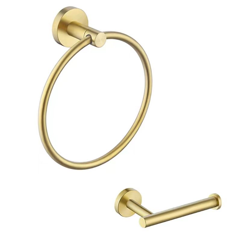 Traditional 2- Piece Bathroom Hardware Set Towel Ring/ Paper Holder Clearhalo 'Bathroom Hardware Sets' 'Bathroom Hardware' 'Bathroom Remodel & Bathroom Fixtures' 'bathroom_hardware_sets' 'Home Improvement' 'home_improvement' 'home_improvement_bathroom_hardware_sets' 1200x1200_0a82f6d6-2c33-41a4-9e05-5d4cb2fe51da