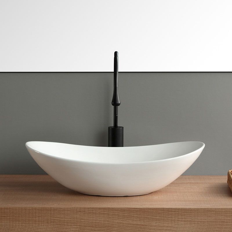 Modern White Vessel Sink Porcelain Vessel Bathroom Sink with Faucet Clearhalo 'Bathroom Remodel & Bathroom Fixtures' 'Bathroom Sinks & Faucet Components' 'Bathroom Sinks' 'bathroom_sink' 'Home Improvement' 'home_improvement' 'home_improvement_bathroom_sink' 1200x1200_0aa24e96-b92b-491e-99e8-a2073de6475b