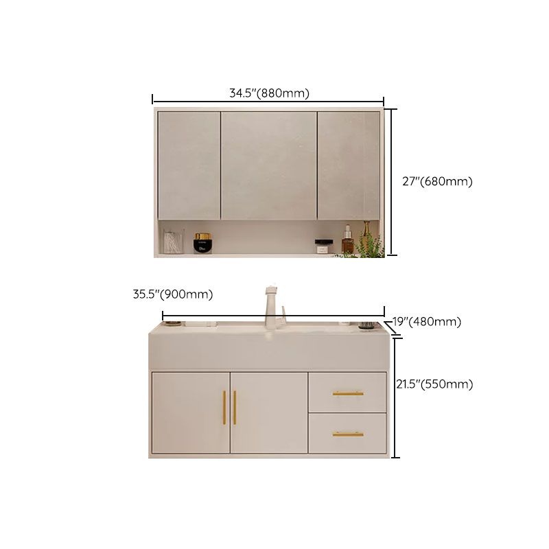 White Wall Mounted Standard Single-Sink Open Console with Sink Set Clearhalo 'Bathroom Remodel & Bathroom Fixtures' 'Bathroom Vanities' 'bathroom_vanities' 'Home Improvement' 'home_improvement' 'home_improvement_bathroom_vanities' 1200x1200_0aa4ffc4-e5f9-4c06-aa0b-99c026e2d86e