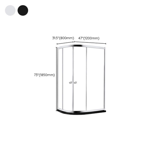 Frame Shower Bath Door Black Transparent Double Sliding Shower Doors Clearhalo 'Bathroom Remodel & Bathroom Fixtures' 'Home Improvement' 'home_improvement' 'home_improvement_shower_tub_doors' 'Shower and Tub Doors' 'shower_tub_doors' 'Showers & Bathtubs' 1200x1200_0afe3c80-8b44-4684-9011-c3e0b7915af2