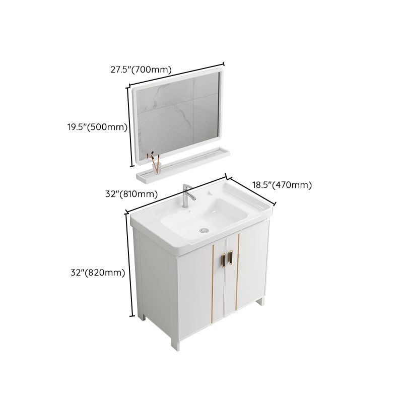 Modern Bathroom Vanity White Metal Frame Single-Sink Wall Mount Vanity Set Clearhalo 'Bathroom Remodel & Bathroom Fixtures' 'Bathroom Vanities' 'bathroom_vanities' 'Home Improvement' 'home_improvement' 'home_improvement_bathroom_vanities' 1200x1200_0afe467a-e3a0-49d7-8690-79ab3884b673