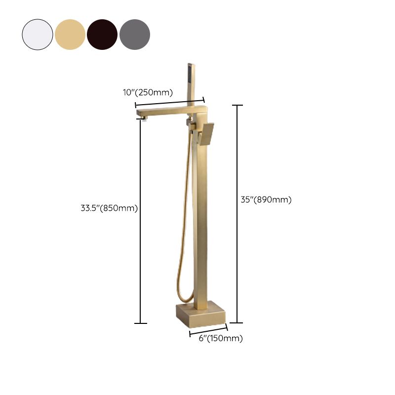 Floor Mounted Metal Freestanding Tub Filler Swivel Freestanding Faucet Clearhalo 'Bathroom Remodel & Bathroom Fixtures' 'Bathtub Faucets' 'bathtub_faucets' 'Home Improvement' 'home_improvement' 'home_improvement_bathtub_faucets' 1200x1200_0aff14db-ec33-438e-bde1-ff10b992c498