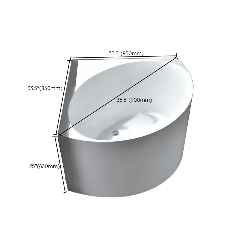 Modern Acrylic Corner Bath 24.8-inch Tall Soaking White Bathtub Clearhalo 'Bathroom Remodel & Bathroom Fixtures' 'Bathtubs' 'Home Improvement' 'home_improvement' 'home_improvement_bathtubs' 'Showers & Bathtubs' 1200x1200_0affbcac-044b-495d-9fb9-593736cd27d6