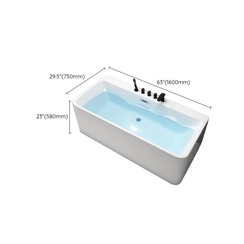 Modern Rectangular Bath Tub with Drain and Overflow Trim Bathtub Clearhalo 'Bathroom Remodel & Bathroom Fixtures' 'Bathtubs' 'Home Improvement' 'home_improvement' 'home_improvement_bathtubs' 'Showers & Bathtubs' 1200x1200_0b1e82dd-540f-45ff-9b22-04c2e6b6ed11