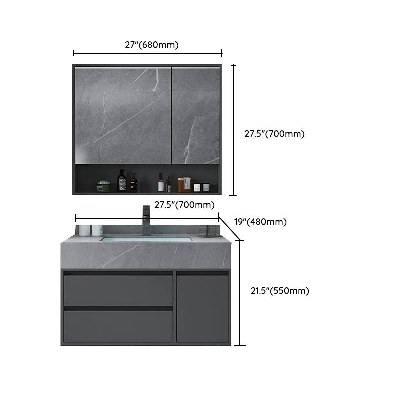 Modern Bathroom Vanity Set Granite Top Standalone Cabinet or Shelving Included Clearhalo 'Bathroom Remodel & Bathroom Fixtures' 'Bathroom Vanities' 'bathroom_vanities' 'Home Improvement' 'home_improvement' 'home_improvement_bathroom_vanities' 1200x1200_0bd145b2-9017-4e81-8695-1870aea54f89