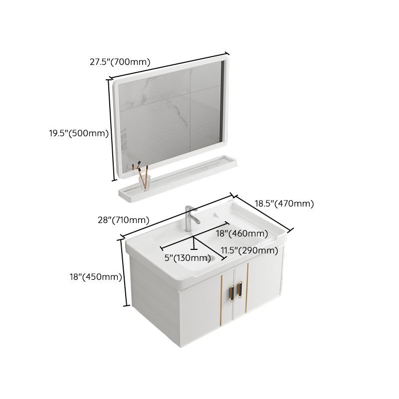 Modern Wall-mounted White Sink Ceramic Faucet Drawers Vanity Set with Mirror Clearhalo 'Bathroom Remodel & Bathroom Fixtures' 'Bathroom Vanities' 'bathroom_vanities' 'Home Improvement' 'home_improvement' 'home_improvement_bathroom_vanities' 1200x1200_0be574fc-cdda-4bef-baff-8f95e9855a14