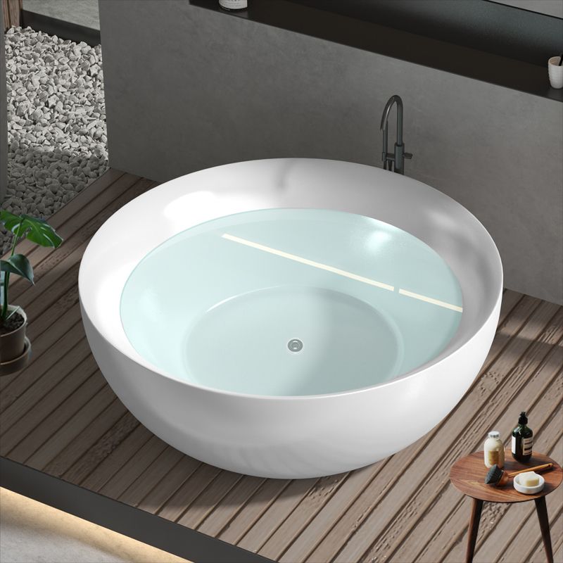 Round Soaking Stand Alone Bathtub Antique Finish Back to Wall Bath Tub Clearhalo 'Bathroom Remodel & Bathroom Fixtures' 'Bathtubs' 'Home Improvement' 'home_improvement' 'home_improvement_bathtubs' 'Showers & Bathtubs' 1200x1200_0be61ead-7323-4dbb-bf44-c4e5935e4c4e