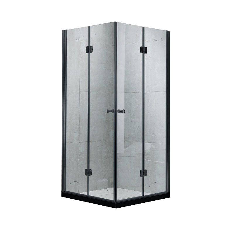 Modern Shower Stall Framed Corner Mounted Black Shower Enclosure Clearhalo 'Bathroom Remodel & Bathroom Fixtures' 'Home Improvement' 'home_improvement' 'home_improvement_shower_stalls_enclosures' 'Shower Stalls & Enclosures' 'shower_stalls_enclosures' 'Showers & Bathtubs' 1200x1200_0bfd0418-3515-40fc-8cab-d65eae604e09