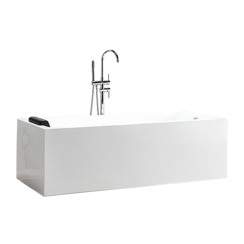 Modern Freestanding Rectangular Bath Tub Acrylic Home Bathtub in White Clearhalo 'Bathroom Remodel & Bathroom Fixtures' 'Bathtubs' 'Home Improvement' 'home_improvement' 'home_improvement_bathtubs' 'Showers & Bathtubs' 1200x1200_0bfeec34-f318-4afe-be0d-145f988f5062