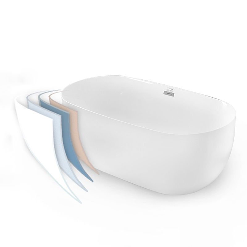 Bathroom Acrylic Oval Bathtub Soaking Tubs without Base in White Clearhalo 'Bathroom Remodel & Bathroom Fixtures' 'Bathtubs' 'Home Improvement' 'home_improvement' 'home_improvement_bathtubs' 'Showers & Bathtubs' 1200x1200_0c1972f8-fef4-492e-9d0d-464b72b312cf