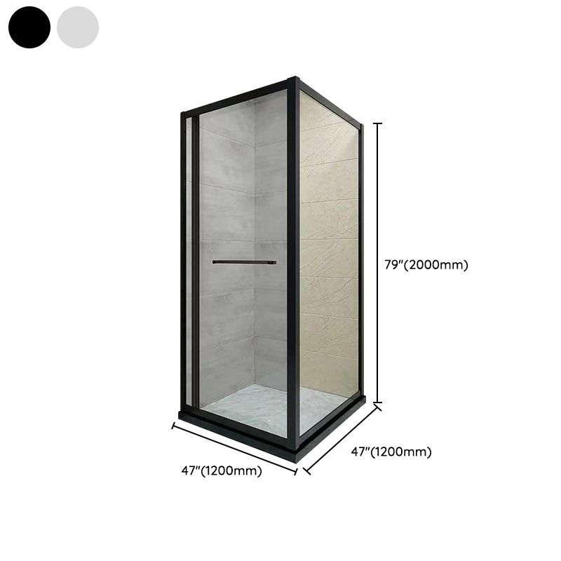 Square Black Shower Shower Enclosure Single Sliding Shower Enclosure Clearhalo 'Bathroom Remodel & Bathroom Fixtures' 'Home Improvement' 'home_improvement' 'home_improvement_shower_stalls_enclosures' 'Shower Stalls & Enclosures' 'shower_stalls_enclosures' 'Showers & Bathtubs' 1200x1200_0c1d6f33-052b-4875-ac66-960c099574f5