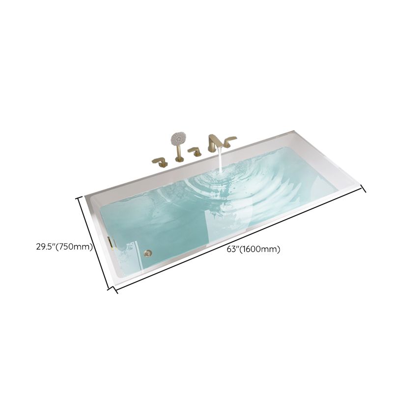 Modern Acrylic Rectangle Embedded with Drain Bath Tub and Overflow Hole Clearhalo 'Bathroom Remodel & Bathroom Fixtures' 'Bathtubs' 'Home Improvement' 'home_improvement' 'home_improvement_bathtubs' 'Showers & Bathtubs' 1200x1200_0c2433e4-8422-4eb8-a861-629ab120a92c