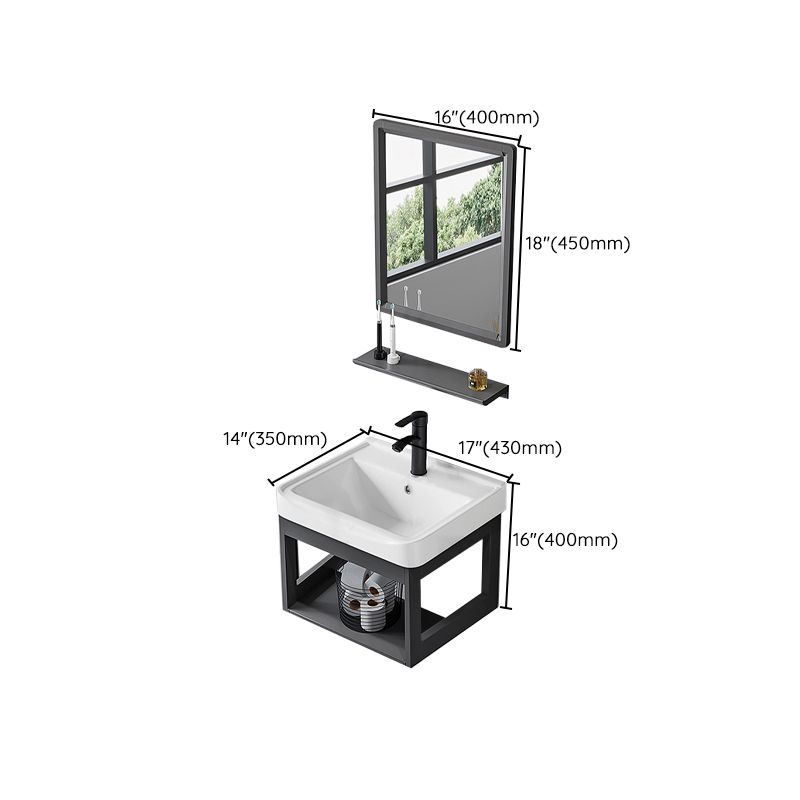 Single Modern Bath Vanity Wall Mount Metal Base Rectangular Bathroom Vanity Clearhalo 'Bathroom Remodel & Bathroom Fixtures' 'Bathroom Vanities' 'bathroom_vanities' 'Home Improvement' 'home_improvement' 'home_improvement_bathroom_vanities' 1200x1200_0c2ec5aa-873b-4e31-b9ec-5cad5a0485e2