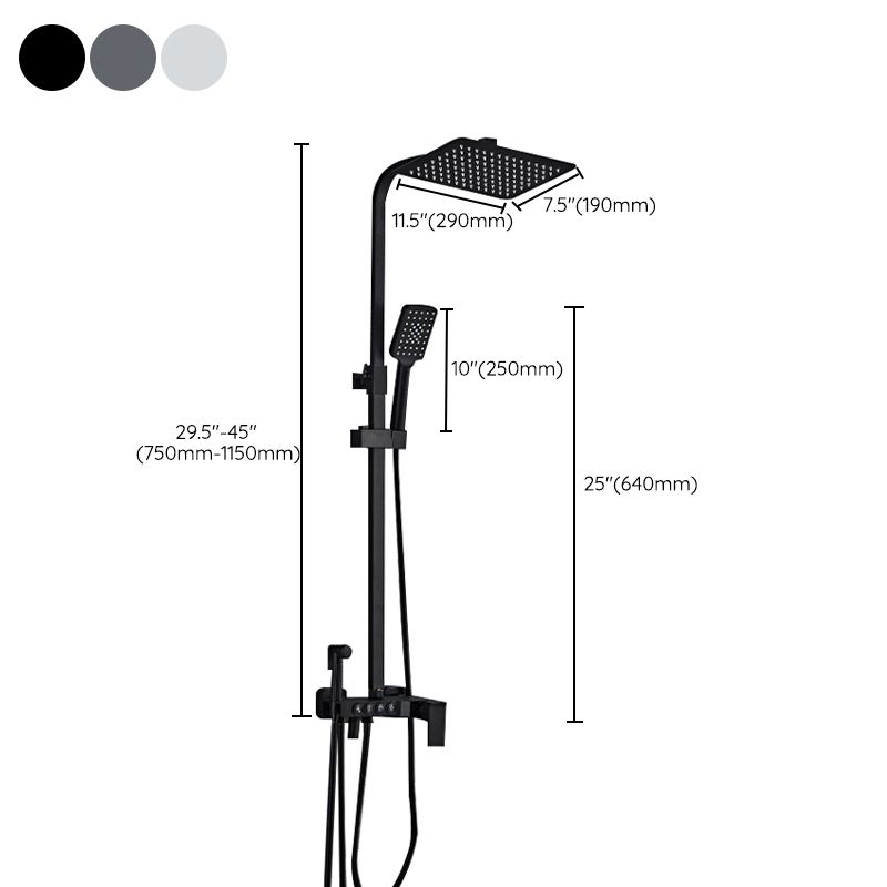 Adjustable Spray Pattern Shower Combo Metal Shower Faucet Arm Shower Head Clearhalo 'Bathroom Remodel & Bathroom Fixtures' 'Home Improvement' 'home_improvement' 'home_improvement_shower_faucets' 'Shower Faucets & Systems' 'shower_faucets' 'Showers & Bathtubs Plumbing' 'Showers & Bathtubs' 1200x1200_0c486512-32c2-4a99-a86c-575a637ba4ab