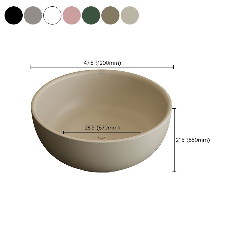 Antique Finish Soaking Bathtub Round Stand Alone Modern Bath Tub Clearhalo 'Bathroom Remodel & Bathroom Fixtures' 'Bathtubs' 'Home Improvement' 'home_improvement' 'home_improvement_bathtubs' 'Showers & Bathtubs' 1200x1200_0c502946-7a31-468e-8ffd-c9c786ec14a6