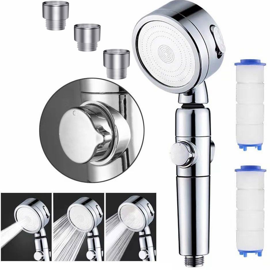 Modern Handheld Supercharged Shower Head Round 3 Setting Spray Head Clearhalo 'Bathroom Remodel & Bathroom Fixtures' 'Home Improvement' 'home_improvement' 'home_improvement_shower_heads' 'Shower Heads' 'shower_heads' 'Showers & Bathtubs Plumbing' 'Showers & Bathtubs' 1200x1200_0c69dd8a-d554-4ae0-b299-74ff1787fed8