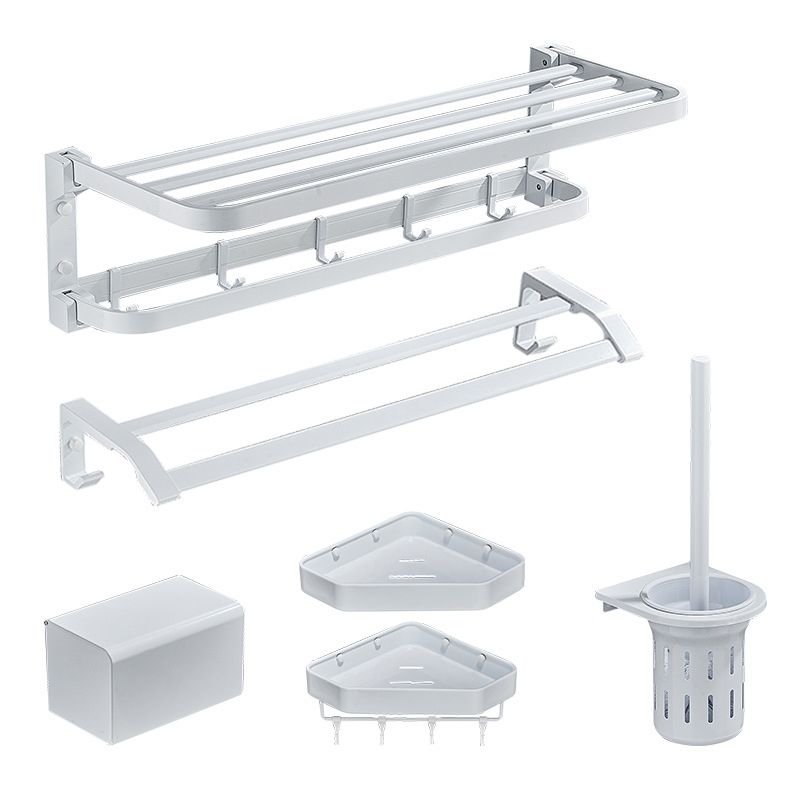 Modern Bathroom Accessory Kit Towel Bar Bath Shelf White Bathroom Accessory Set Clearhalo 'Bathroom Hardware Sets' 'Bathroom Hardware' 'Bathroom Remodel & Bathroom Fixtures' 'bathroom_hardware_sets' 'Home Improvement' 'home_improvement' 'home_improvement_bathroom_hardware_sets' 1200x1200_0c6de035-48b6-4bc4-a7fe-9ba462adbe6b