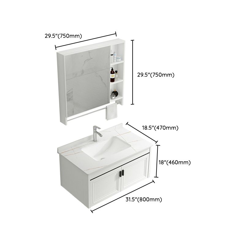 White Modern Single-Sink Wall Mount Open Console with Sink Set Clearhalo 'Bathroom Remodel & Bathroom Fixtures' 'Bathroom Vanities' 'bathroom_vanities' 'Home Improvement' 'home_improvement' 'home_improvement_bathroom_vanities' 1200x1200_0c7e2af1-361e-4a9f-a51b-958d7b7cc112