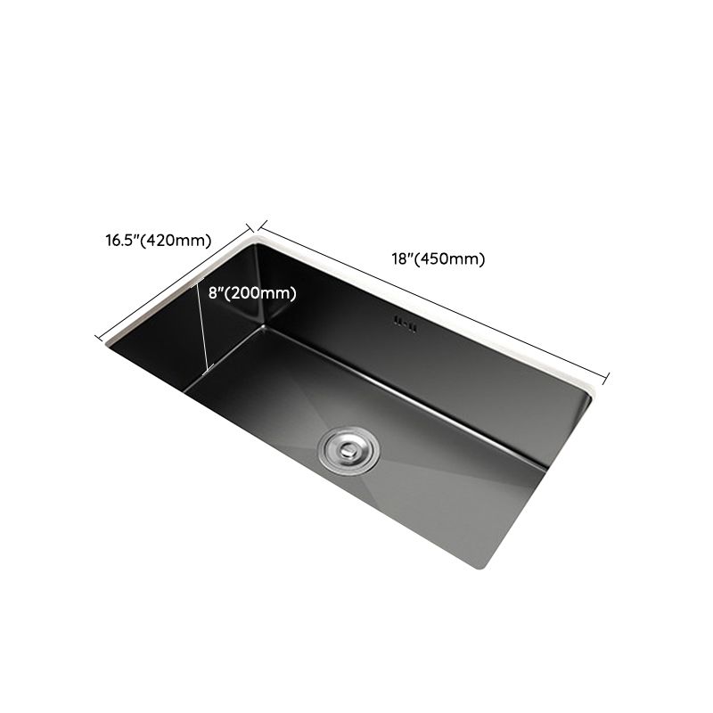 Rectangular Kitchen Sink Black Stainless Steel Single Bowl Top Mount Kitchen Sink Clearhalo 'Home Improvement' 'home_improvement' 'home_improvement_kitchen_sinks' 'Kitchen Remodel & Kitchen Fixtures' 'Kitchen Sinks & Faucet Components' 'Kitchen Sinks' 'kitchen_sinks' 1200x1200_0c7fe0d5-81df-439c-b7d1-a5ec4272ecbf