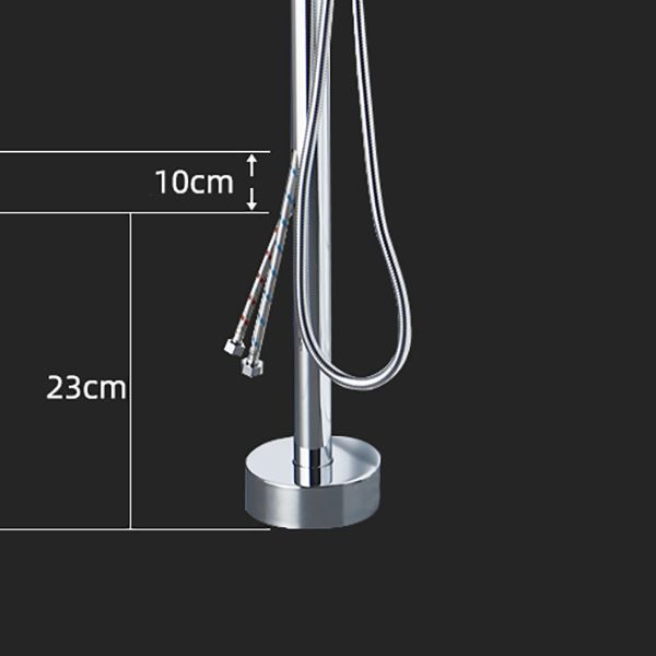 Modern Freestanding Tub Filler Trim Brass Floor Mounted Freestanding Bathtub Faucet Clearhalo 'Bathroom Remodel & Bathroom Fixtures' 'Bathtub Faucets' 'bathtub_faucets' 'Home Improvement' 'home_improvement' 'home_improvement_bathtub_faucets' 1200x1200_0c86eea0-56df-4f1f-b4d1-2699b5cad0f1