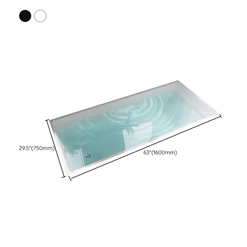 Modern Acrylic Rectangle Embedded with Drain Bath Tub and Overflow Hole Clearhalo 'Bathroom Remodel & Bathroom Fixtures' 'Bathtubs' 'Home Improvement' 'home_improvement' 'home_improvement_bathtubs' 'Showers & Bathtubs' 1200x1200_0c89be3f-39b8-4bbc-b8df-5e632edfff35