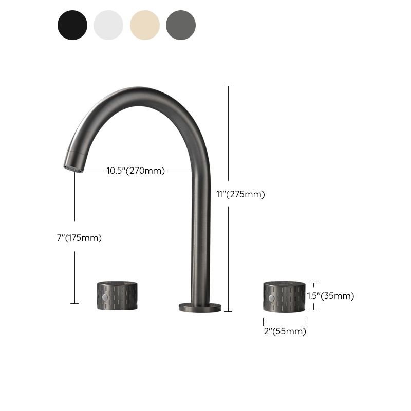 Modern Bathroom Faucet Two Handle Temperature Control Bathtub Faucet Clearhalo 'Bathroom Remodel & Bathroom Fixtures' 'Bathtub Faucets' 'bathtub_faucets' 'Home Improvement' 'home_improvement' 'home_improvement_bathtub_faucets' 1200x1200_0c8b0738-e094-45b7-9adb-75dbc2b478ea