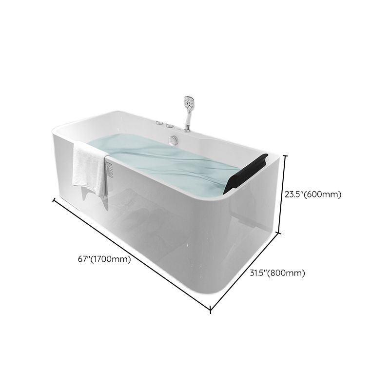 Soaking Acrylic Bathtub Freestanding White Rectangular Back to Wall Bath Clearhalo 'Bathroom Remodel & Bathroom Fixtures' 'Bathtubs' 'Home Improvement' 'home_improvement' 'home_improvement_bathtubs' 'Showers & Bathtubs' 1200x1200_0c95fee4-04bf-4ac4-9fe4-6e705592cb8e