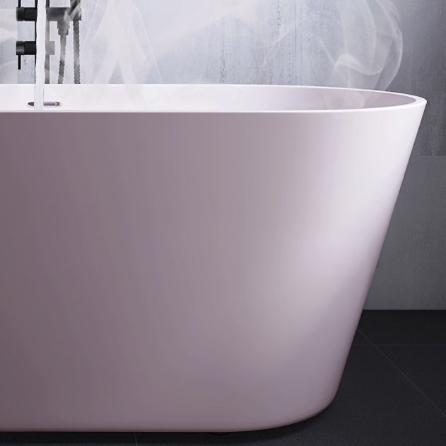 Modern White Stand Alone Bathtub Oval Acrylic Soaking Bathtub without Holes Clearhalo 'Bathroom Remodel & Bathroom Fixtures' 'Bathtubs' 'Home Improvement' 'home_improvement' 'home_improvement_bathtubs' 'Showers & Bathtubs' 1200x1200_0cb5f173-0124-4d98-ac14-283c7c270a79