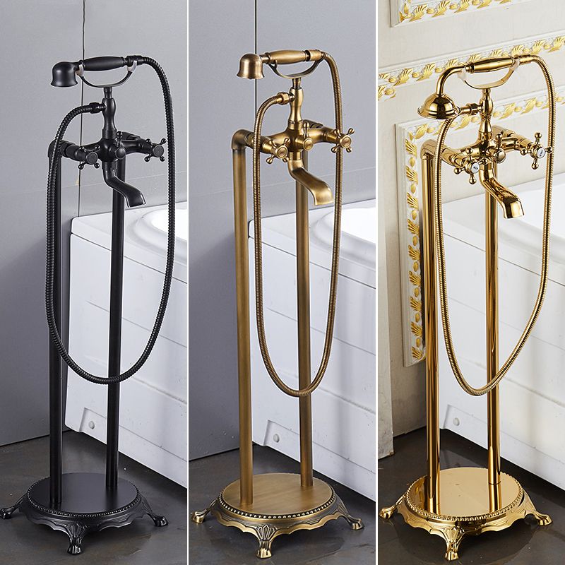 Traditional Floor Mounted Copper Freestanding Tub Filler Spray Gun Tub Filler Trim Clearhalo 'Bathroom Remodel & Bathroom Fixtures' 'Bathtub Faucets' 'bathtub_faucets' 'Home Improvement' 'home_improvement' 'home_improvement_bathtub_faucets' 1200x1200_0cb67e74-5976-4a48-97ed-8bfc82df6b05