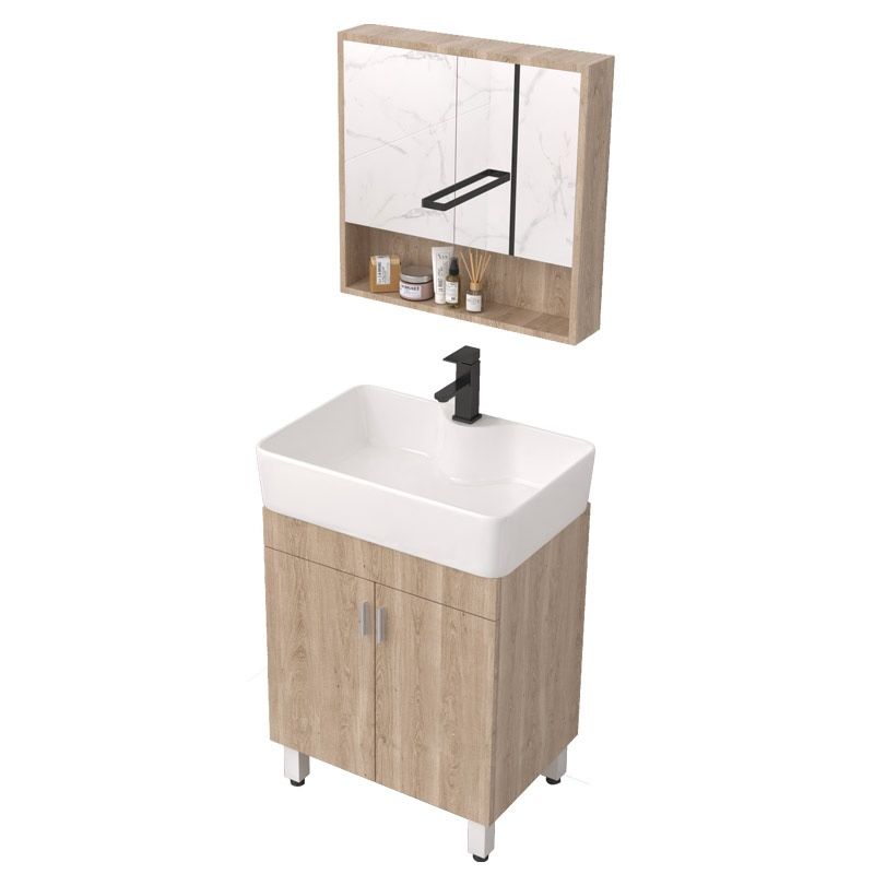 Modern Wood Bathroom Vanity Set Freestanding Single-Sink Bathroom Sink Vanity Clearhalo 'Bathroom Remodel & Bathroom Fixtures' 'Bathroom Vanities' 'bathroom_vanities' 'Home Improvement' 'home_improvement' 'home_improvement_bathroom_vanities' 1200x1200_0cbb6c7e-429b-4a5f-884e-766de7436938