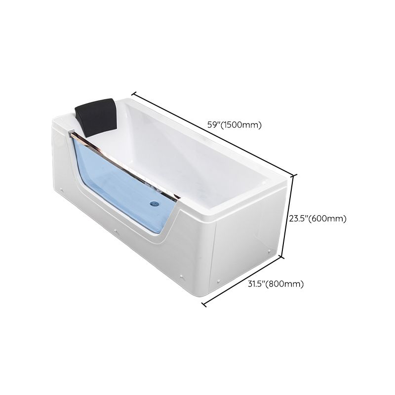 Stand Alone White Bathtub Acrylic Rectangular Modern Center Bath Clearhalo 'Bathroom Remodel & Bathroom Fixtures' 'Bathtubs' 'Home Improvement' 'home_improvement' 'home_improvement_bathtubs' 'Showers & Bathtubs' 1200x1200_0cc58971-8c86-490a-8503-e87a2b272707