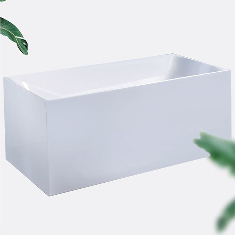 Modern Acrylic Freestanding Back to Wall Bathtub Soaking Rectangular Bath Tub Clearhalo 'Bathroom Remodel & Bathroom Fixtures' 'Bathtubs' 'Home Improvement' 'home_improvement' 'home_improvement_bathtubs' 'Showers & Bathtubs' 1200x1200_0cf2b11c-2ea3-4be4-89de-b99d5575926e