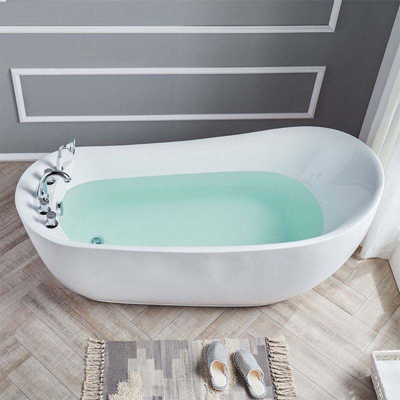 Modern Style Freestanding Bath Tub Acrylic Free Form Bathtub in White Clearhalo 'Bathroom Remodel & Bathroom Fixtures' 'Bathtubs' 'Home Improvement' 'home_improvement' 'home_improvement_bathtubs' 'Showers & Bathtubs' 1200x1200_0cfced12-fe24-41b2-ba68-502d526e27a5