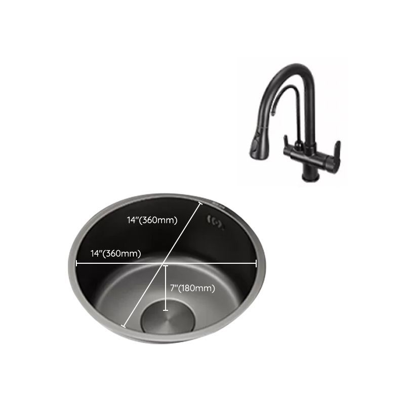 Kitchen Sink Round Single Bowl Fade Resistant Undermount Stainless Steel Kitchen Sink Clearhalo 'Home Improvement' 'home_improvement' 'home_improvement_kitchen_sinks' 'Kitchen Remodel & Kitchen Fixtures' 'Kitchen Sinks & Faucet Components' 'Kitchen Sinks' 'kitchen_sinks' 1200x1200_0d05b8ce-65ba-44e8-89fc-a02db1ac1bad